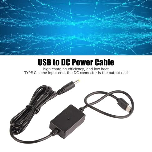 كابل شحن طاقة من النوع C إلى تيار مستمر، سلك طاقة USB من النوع C إلى تيار مستمر مع منظم الجهد الكهربي، كابل محول 8 فولت 2 أمبير تيار مستمر 4.0 × 1.7 مم لشاشة ملء الكاميرا الرقمية الخفيفة in Kuwait
