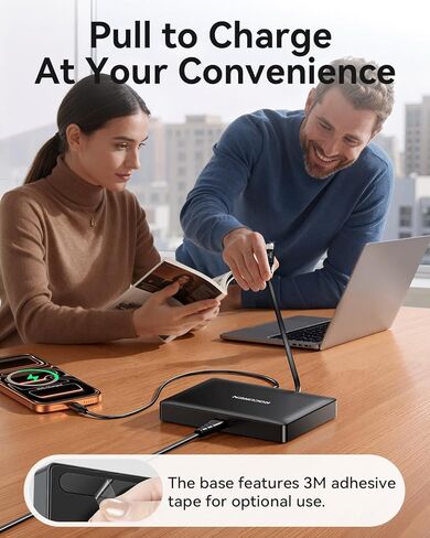 كتلة شاحن USB C بقدرة 560 واط، محطة شحن USB C رفيعة للغاية بـ 8 منافذ Rocoren مع كابل قابل للسحب، محور محطة شحن USB سريع 100 واط PD لأجهزة MacBook Pro/Air، iPad، iPhone 17/16/15، Samsung in Kuwait