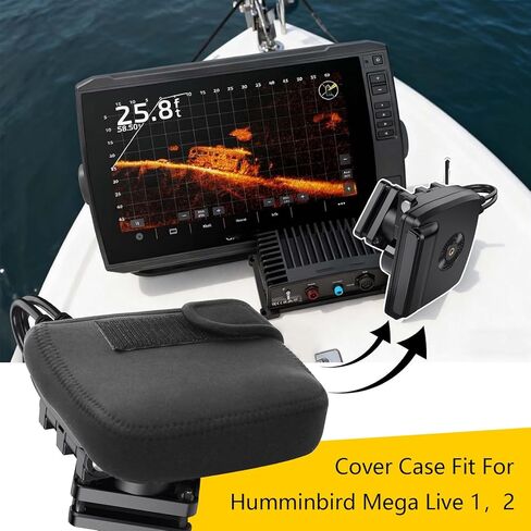 غطاء محول السفر لـ Humminbird Mega Live، غطاء واقٍ محمول من النيوبرين للقارب، تصميم ممتص للصدمات ومقاوم للماء لمحولات السونار للتصوير المباشر الضخمة in Kuwait