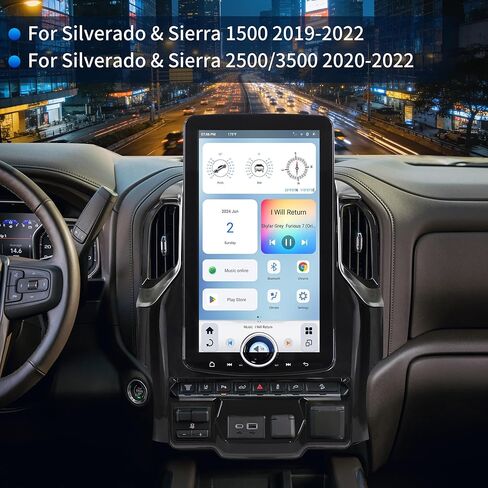 LINKSWELL 15.6" T-Style Screen Upgrade for Silverado & Sierra 2019-2022, Android 11 Car Stereo 8GB+128GB, Wireless CarPlay & Android Auto, “X" Knob Control,4G LTE,Dual WiFi,16 Band EQ, Plug & Play in Kuwait
