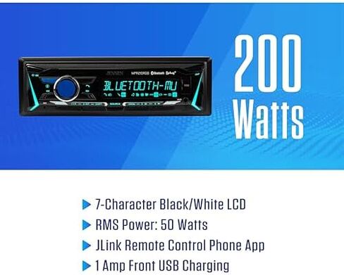 JENSEN MPR210RGB 12-Character LCD Single DIN RGB Custom Colors Car Stereo & JS6504 High-Performance 6.5-inch Car Speakers Bundle in Kuwait