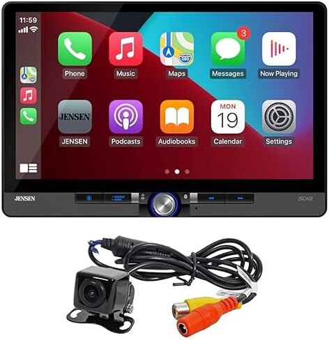 JENSEN J5CA12 11.6-inch Certified Wireless Apple Carplay Android Auto Car Stereo & BUCAM100J Backup Camera Bundle in Kuwait