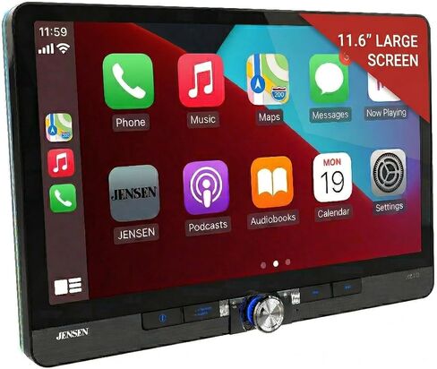 JENSEN J5CA12 11.6-inch Certified Wireless Apple Carplay Android Auto Car Stereo & BUCAM100J Backup Camera Bundle in Kuwait