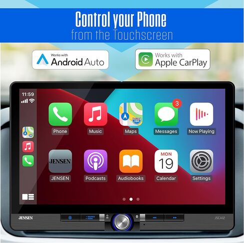JENSEN J5CA12 11.6-inch Certified Wireless Apple Carplay Android Auto Car Stereo & BUCAM100J Backup Camera Bundle in Kuwait