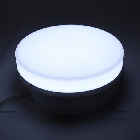 حامل عرض دوار 360 درجة، ضوء LED وسرعة قابلة للتعديل، قرص دوار كهربائي للتصوير الفوتوغرافي والبث المباشر - منصة ABS 6.3 بوصة in Kuwait