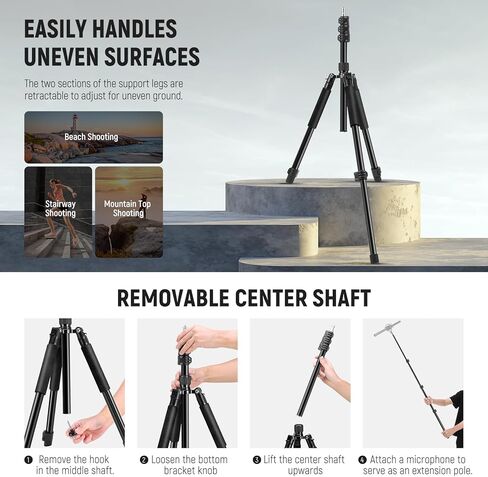 NEEWER ST195 Photography Light Stand 1.5-6.4ft/47-195cm Aluminum Reversible Studio Lighting Tripod for Strobe Camera Softbox + AP100C 105W RGB LED Panel Video Light Kit with Barn Doors, 1200 LEDs in Kuwait