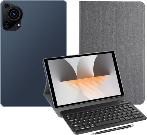 Android Tablet,10.1inch Tablet PC with Keyboard & Cases, 8-Core CPU, T860 GPU, 3GB+128GB(TF 256G), 4G LTE Dual SIM, BT5.0, GPS, WiFi 5, Face Unlock, Dual Cameras, 5000mAh Battery (Black, G2) in Saudi Arabia