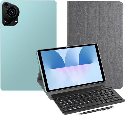 Android Tablet,10.1inch Tablet PC with Keyboard & Cases, 8-Core CPU, T860 GPU, 3GB+128GB(TF 256G), 4G LTE Dual SIM, BT5.0, GPS, WiFi 5, Face Unlock, Dual Cameras, 5000mAh Battery (Black, G2) in Saudi Arabia