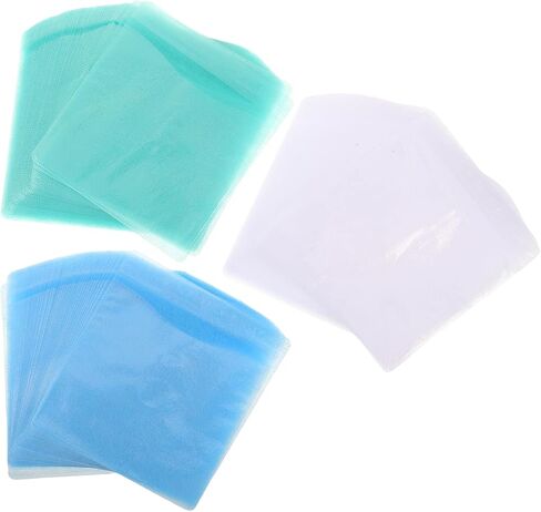 Zerodeko 6pcs Thickened Pp Plastic CD DVD Sleeves Protective Disc Storage Bags with Frosted Surface, 600pcs Record Sleeves for Home Office and Travel, White Blue Green Mix in Kuwait