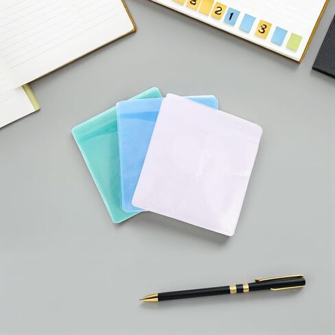 Zerodeko 6pcs Thickened Pp Plastic CD DVD Sleeves Protective Disc Storage Bags with Frosted Surface, 600pcs Record Sleeves for Home Office and Travel, White Blue Green Mix in Kuwait