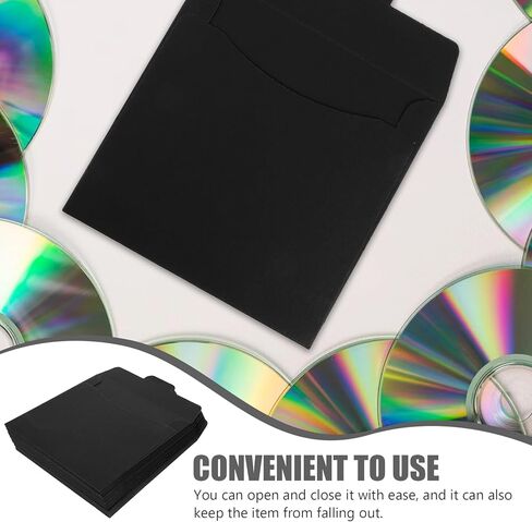 20 قطعة من NOLITOY، مغلف بأكمام تخزين من ورق الكرافت الأسود وأقراص DVD، حقيبة تغليف الوسائط القابلة لإعادة الاستخدام لتصوير حفلات الزفاف والمواد الإعلانية in Kuwait