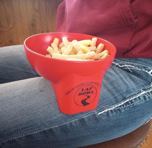 Lap Bowl - A Snack Bowl for your leg, Microwave Safe, Dishwasher Safe, Stain Resistant, Floating Design, for Travel, Camping, Boating, Home Use (Red, 6") in Kuwait