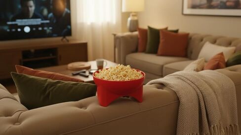 Lap Bowl - A Snack Bowl for your leg, Microwave Safe, Dishwasher Safe, Stain Resistant, Floating Design, for Travel, Camping, Boating, Home Use (Red, 6") in Kuwait