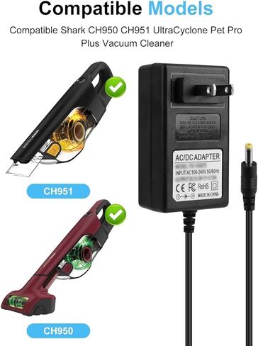 شاحن 13.3 فولت لمكنسة Shark Ultra Cyclone Pet Pro اللاسلكية المحمولة، متوافق مع Shark CH950 CH950C CH951 CH951C CH955 CH963AMZ CH964AMZ محول سلك الطاقة المحمول باليد in Kuwait