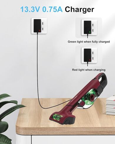 شاحن 13.3 فولت لمكنسة Shark Ultra Cyclone Pet Pro اللاسلكية المحمولة، متوافق مع Shark CH950 CH950C CH951 CH951C CH955 CH963AMZ CH964AMZ محول سلك الطاقة المحمول باليد in Kuwait