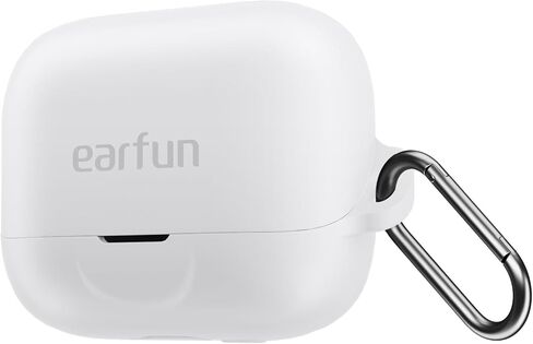 غطاء حماية EarFun لجهاز EarFun Air Pro 4+، حافظة واقية من السيليكون الناعم مع سلسلة مفاتيح، مقاوم للصدمات، غطاء حماية كامل، أسود in Kuwait