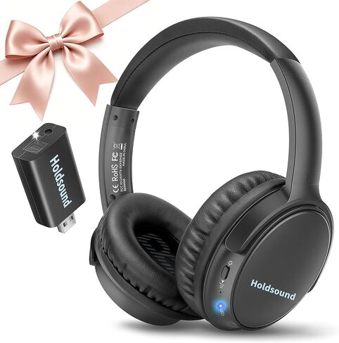 Holdsound Wireless Headphones for TV, BKM400 Over-Ear TV Headphones Wireless with Bluetooth USB Transmitter, Strong Compatibility, Up to 165 ft, No Delay and High Volume Output, 40 Hours Battery Life in Saudi Arabia