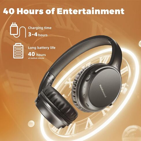 سماعات رأس لاسلكية Holdsound للتلفزيون، سماعات BKM400 فوق الأذن لاسلكية مع جهاز إرسال USB بلوتوث، توافق قوي، يصل إلى 165 قدمًا، بدون تأخير وإخراج عالي الحجم، عمر البطارية 40 ساعة in Kuwait