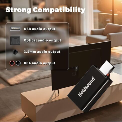 سماعات رأس لاسلكية Holdsound للتلفزيون، سماعات BKM400 فوق الأذن لاسلكية مع جهاز إرسال USB بلوتوث، توافق قوي، يصل إلى 165 قدمًا، بدون تأخير وإخراج عالي الحجم، عمر البطارية 40 ساعة in Kuwait