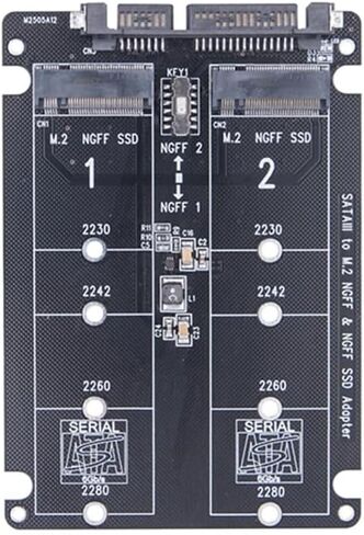 محول مزدوج M.2 NGFF إلى SATA 3.0 SSD NGFF SATA SSD B مفتاح إلى لوحة محول SATA 3.0 6Gbps لأجهزة الكمبيوتر المحمول والكمبيوتر المكتبي in Kuwait