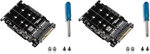 2X M.2 SSD إلى محول U.2 2In1 M.2 NVMe وSATA-Bus NGFF SSD إلى محول PCI-E U.2 محول PCIe M2، بدون غلاف in Kuwait