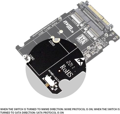 2X M.2 SSD إلى محول U.2 2In1 M.2 NVMe وSATA-Bus NGFF SSD إلى محول PCI-E U.2 محول PCIe M2، بدون غلاف in Kuwait