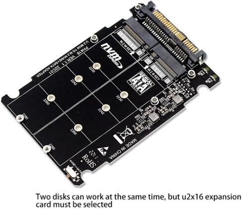 2X M.2 SSD إلى محول U.2 2In1 M.2 NVMe وSATA-Bus NGFF SSD إلى محول PCI-E U.2 محول PCIe M2، بدون غلاف in Kuwait