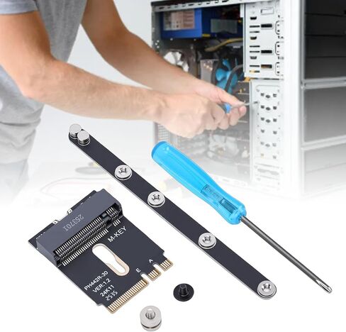 VINGVO M.2 AE Key Extension Adapter, PCI E 4.0 NGFF 2230 A Key Male to M Female NVME Extension Adapter with Bracket, Supports Up to 64Gbps, Ideal for Laptop Mainboard SSD 2280 in Kuwait
