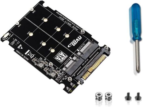 محول M.2 SSD إلى U.2 2in1 M.2 NVMe وSATA-Bus NGFF SSD إلى محول PCI-E U.2 SFF-8639 محول PCIe M2، بدون غلاف in Kuwait