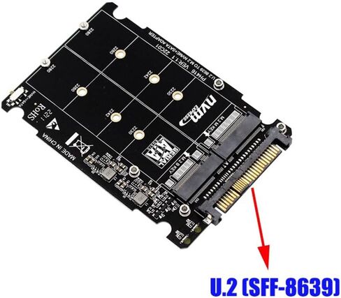 محول M.2 SSD إلى U.2 2in1 M.2 NVMe وSATA-Bus NGFF SSD إلى محول PCI-E U.2 SFF-8639 محول PCIe M2، بدون غلاف in Kuwait
