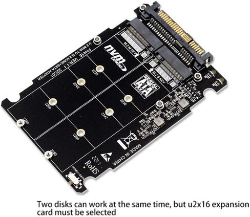 محول M.2 SSD إلى U.2 2in1 M.2 NVMe وSATA-Bus NGFF SSD إلى محول PCI-E U.2 SFF-8639 محول PCIe M2، بدون غلاف in Kuwait