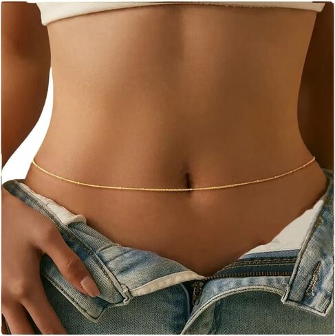 Waist Chain 18K Gold Plated Body Jewelry for Women Adjustable Bikini Belly Belt Sexy Waist Beads Summer Beach in Saudi Arabia