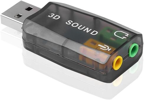 External USB Sound Card 3D Audio Headset Microphone Adapter for PC Desktop Support for Three-Dimensional Sound in Kuwait