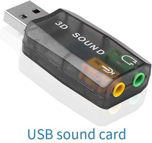 External USB Sound Card 3D Audio Headset Microphone Adapter for PC Desktop Support for Three-Dimensional Sound in Kuwait