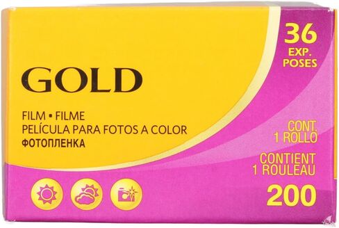 Gold 200 Color Negative Film, Professional ISO 200 35mm 36 Exposures Color Negative Film for Kodak Cameras, High Clarity and Resolution Small and Compact, Easy to Store and Carry in Kuwait