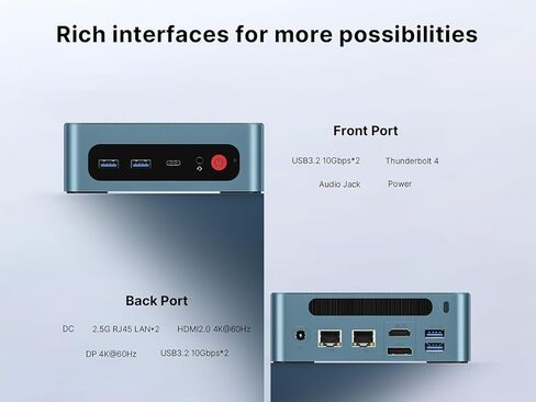 Reatan S8 Mini Gaming PC Intel Core I9 12900H 14C/20T 32GB DDR5 RAM 1TB SSD RJ45 LAN x2 ，4K Triple Display,Thunderbolt 4,Mini Desktop Gaming Computer Wi-Fi 6 /BT 5.2 in Kuwait