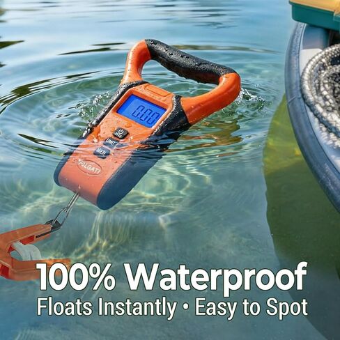Fish Scale Floating Waterproof Digital Fishing Scale with Lip Grip, Replaceable Hook, LCD Display, 110lb Capacity, Auto Hold, Multiple Units(LB/OZ/KG), Included Measuring Tape – Ideal for Anglers in Kuwait