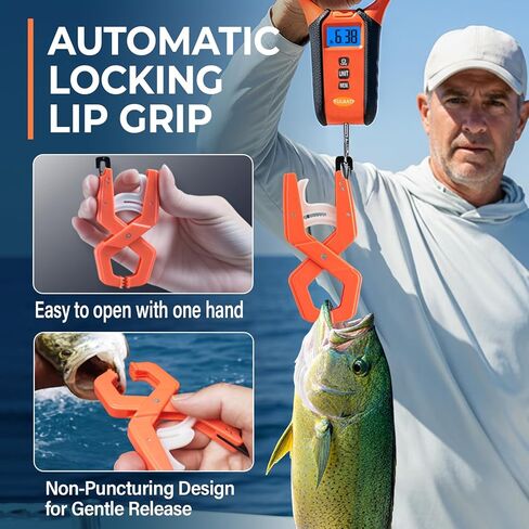 Fish Scale Floating Waterproof Digital Fishing Scale with Lip Grip, Replaceable Hook, LCD Display, 110lb Capacity, Auto Hold, Multiple Units(LB/OZ/KG), Included Measuring Tape – Ideal for Anglers in Kuwait