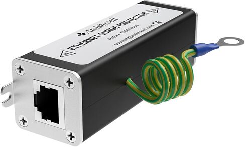 حامي شبكة إيثرنت جيجابت، 2 حزمة 20KA PoE++ حماية الشبكة، RJ45 واقي زيادة التيار-مانع البرق CAT5/CAT6 شفة تركيب مانع الرعد، تصميم فريد in Kuwait