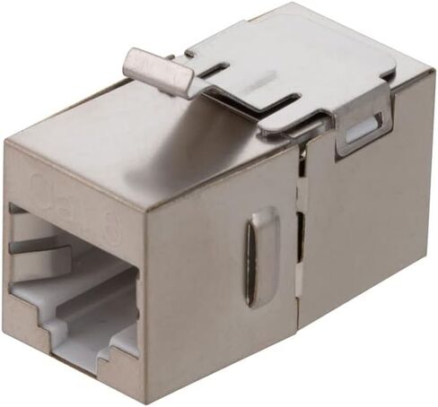 NavePoint CAT6 FTP وصلة Keystone مضمنة، RJ45 أنثى إلى RJ45 أنثى، 10 عبوات، فضي in Kuwait