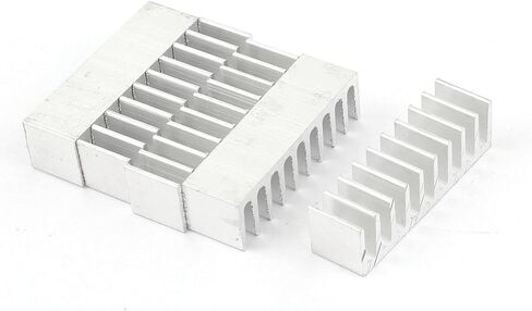 uxcell 5Pcs Silver Tone Aluminum Cooler Radiator Heat Sink 35mm x 10mm x 10mm in Kuwait
