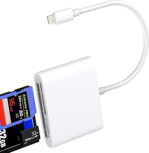 قارئ بطاقات Lightning to CF SD Micro SD (3in1) لهاتف iPhone 14 13 12 11 Pro Max محول الكاميرا الرقمية TF ذاكرة نقل الصور محول MFI معتمد لجهاز iPad Pro ملحقات التخزين الخارجية in Kuwait