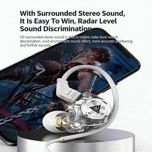 【 Comes with Microphone - 2026 new Model】 Wired Gaming Headphones with Built-in Ai Noise Reduction and Sound Insulation IEM, Suitable for Playing Games, Listening to Music and Sports (White) in Saudi Arabia