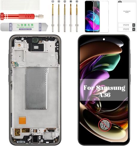 استبدال شاشة TFT لهاتف Samsung A36 لشاشة Samsung Galaxy A36 LCD لهاتف Samsung A36 5g محول رقمي يعمل باللمس مع إطار SM-A366E SM-A366B SM-A366U SM-A366W أسود (بدون وظيفة بصمة الإصبع) in Kuwait
