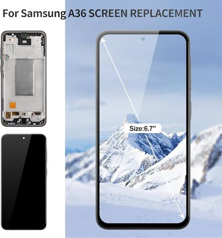 استبدال شاشة TFT لهاتف Samsung A36 لشاشة Samsung Galaxy A36 LCD لهاتف Samsung A36 5g محول رقمي يعمل باللمس مع إطار SM-A366E SM-A366B SM-A366U SM-A366W أسود (بدون وظيفة بصمة الإصبع) in Kuwait