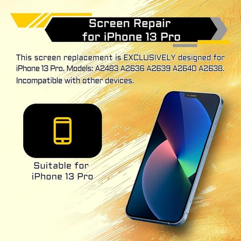 [OLED] استبدال شاشة لهاتف iPhone 13 Pro 6.1 بوصة محول رقمي للشاشة الأمامية ومستشعر القرب OLED 3D Touch طقم أدوات إصلاح التجميع الكامل A2638 A2483 A2636 A2639 A2640 in Kuwait