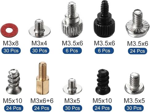228 Pcs PC Computer Screws Standoffs Set Kit, for Hard Drive Case Motherboard Fan Power Graphics in Kuwait