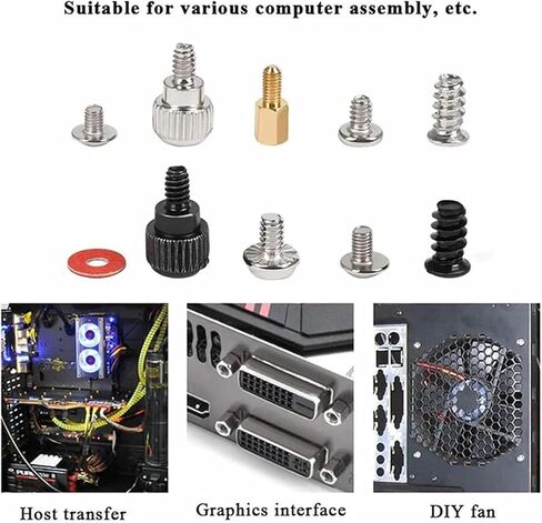 228 Pcs PC Computer Screws Standoffs Set Kit, for Hard Drive Case Motherboard Fan Power Graphics in Kuwait