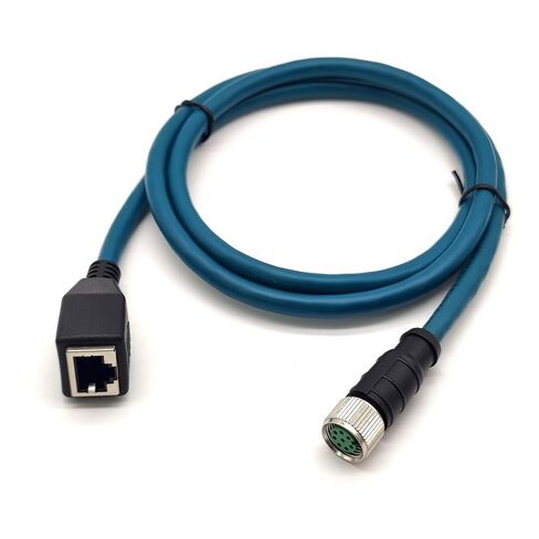 M12 8 Pin A Code Female to RJ45 Female High Flex Cat6 Industrial Ethernet PVC Cable 1M in Kuwait