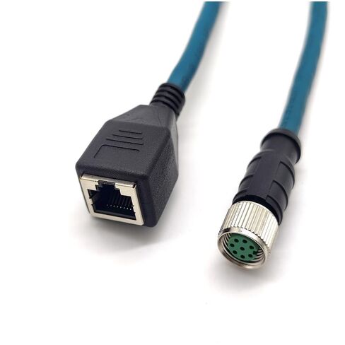 M12 8 Pin A Code Female to RJ45 Female High Flex Cat6 Industrial Ethernet PVC Cable 1M in Kuwait